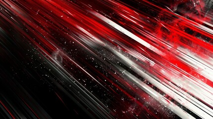 High-contrast abstract with black and red streaks glowing light effects and silver flecks background