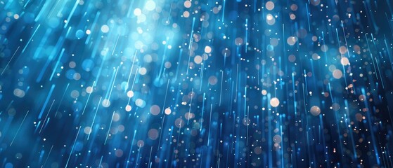 Abstract blue light beams and bokeh background. Perfect for festive decorations, events, and artistic projects.