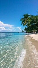 Wall Mural - A tropical beach with white sand and clear water