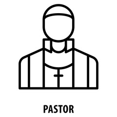 Wall Mural - Pastor Icon simple and easy to edit for your design elements
