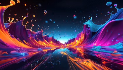 Colorful Abstract Liquid Art Splashes