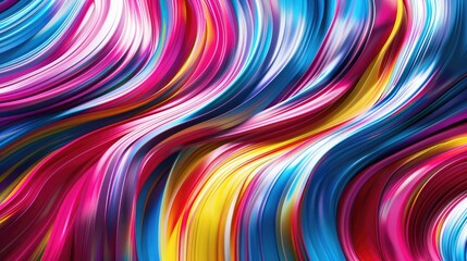 Wall Mural - Dynamic waves of vibrant abstract colors