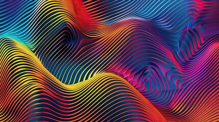 Wall Mural - Dynamic waves of vibrant abstract colors