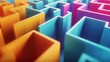 © nikola-master - Abstract background. A colored maze made of paper. 3d rendering.