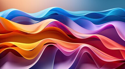 Wall Mural - Dynamic waves of vibrant abstract colors