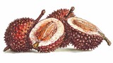 exotic salak fruit on white background vintage botanical illustration