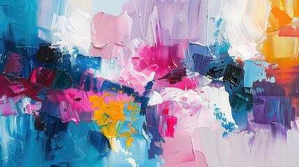 Wall Mural - expressive multicolored abstract art with bold brushstrokes and palette knife textures