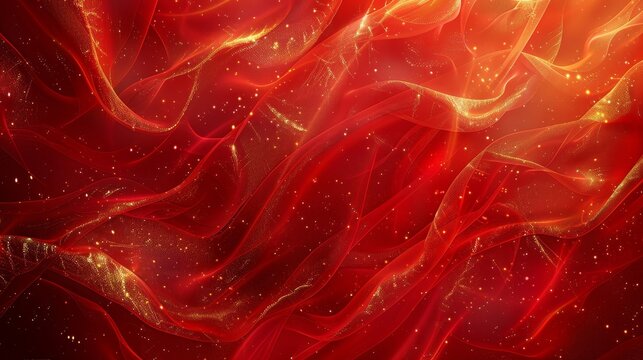 abstract rich red and gold wallpaper with stars and dragon scale patterns background