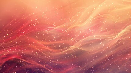 Wall Mural - soft red to pale gold gradient with swirling patterns and fine twinkling lights background