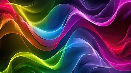 Wall Mural - Dynamic waves of vibrant abstract colors