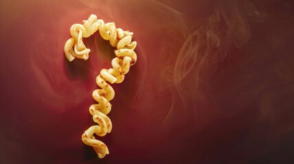 Wall Mural - Twisted shape noodle with spicy seasoning on dark surface