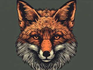 Wall Mural - red fox cartoon