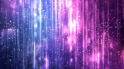 Wall Mural - A futuristic digital background with vertical light streaks in purple and blue
