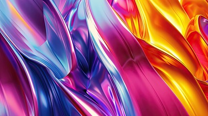 Wall Mural - Dynamic waves of vibrant abstract colors