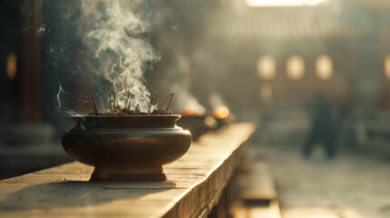 Incense Burner in the Temple Courtyard..