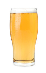 Wall Mural - Glass of light beer isolated on white