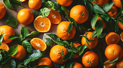 fresh orange top down view background poster 