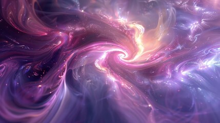Wall Mural - Vivid abstract wallpaper with swirling purples pinks and blues scattered star-like points of light background