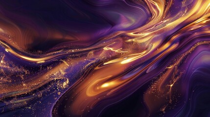 Opulent gold burgundy deep blue tones abstract with swirling liquids shimmering lights