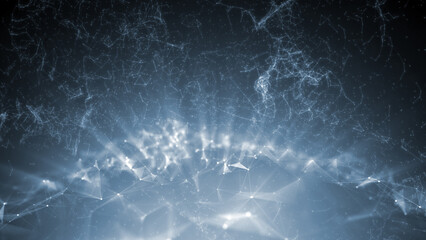 Poster - futuristic modern space with technology network lines and dots illustration. digital background with