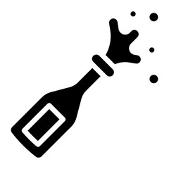 Wall Mural - champagne bottle splash celebration glyph icon