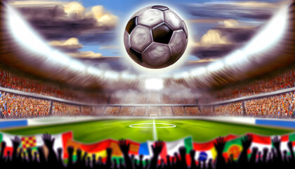 european football championship, germany as home nasional banner illustration