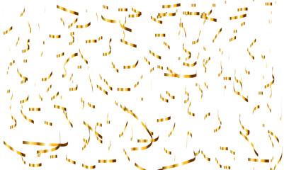 Wall Mural - Doted and confetti golden glitter on transparent background. Shiny glittering dust. Gold glitter sparkle confetti that floats down falling. Vector illustration.