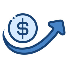 Sticker - dollar coin arrow increase icon