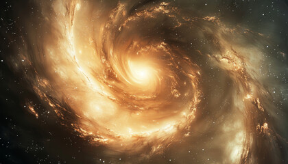 Wall Mural - a spiral galaxy with a bright yellow center by ai generated image