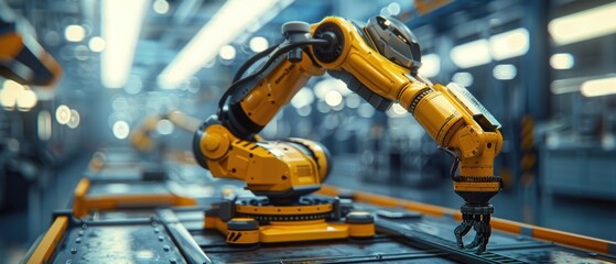 Wall Mural - advanced robotics in a smart factory, emphasizing automation and efficiency, -high definition for in