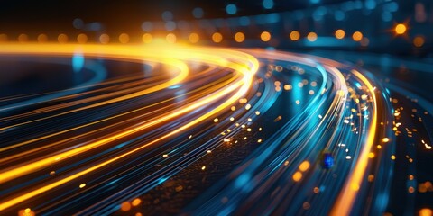 Wall Mural - abstract digital art: blurred light trails