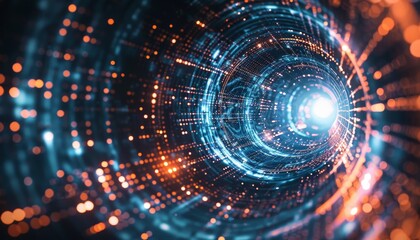 Wall Mural - a spiral tunnel with a bright light shining through it by ai generated image