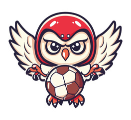 Wall Mural - vector logo of an owl mascot for a football team