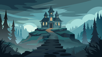 Wall Mural - spooky halloween castle