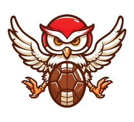 Wall Mural - vector logo of an owl mascot for a football team