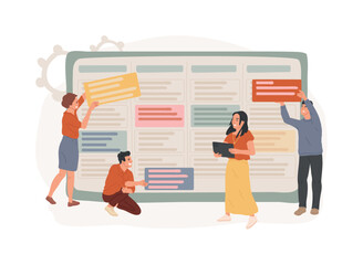 Wall Mural - kanban board isolated concept vector illustration.