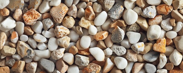 Close-up of assorted natural rocks and pebbles