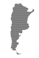 Sticker - Argentina map with lined pattern vector illustration