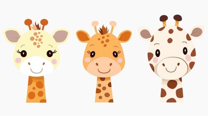 Wall Mural - Giraffe. Flat vector illustration of cute animal. Baby nursery art.