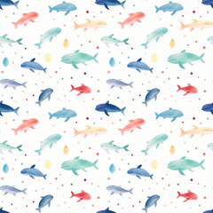 seamless pattern with fishes