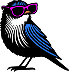 Canvas Print - Bluebird with Sunglasses