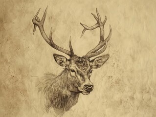 Wall Mural - deer in the woods