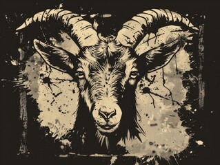 Poster - goat on the wall