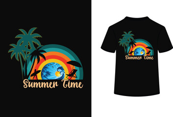 summer t shirt design with background.