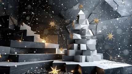 Wall Mural - christmas tree in snow