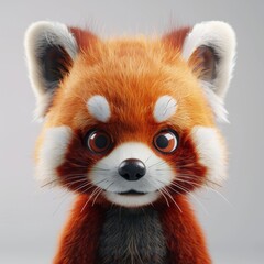 Wall Mural - Cute cartoon character of red panda Ailurus 3D