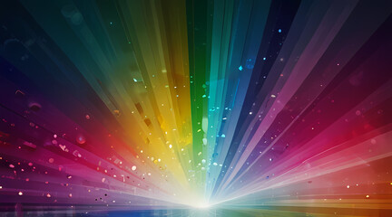 Abstract light background with a spectrum of colors radiating from a central burst