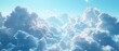 © Starkreal - Fluffy cumulus clouds against a bright blue sky, ideal for a cheerful and uplifting background, Photorealistic, captured with a 50mm prime lens,