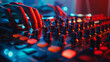 © Alina Tymofieieva - Close-up of a DJ's hands on a music control panel in a nightclub. Concept for parties, concerts.