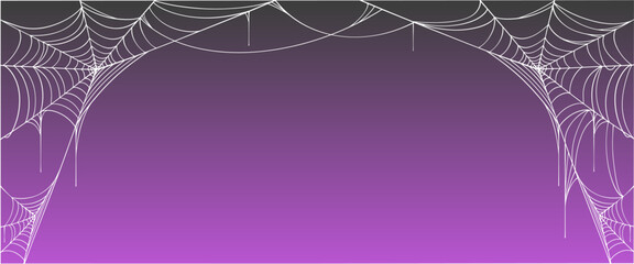 Wall Mural - halloween cobweb background, spider web line art vector eps